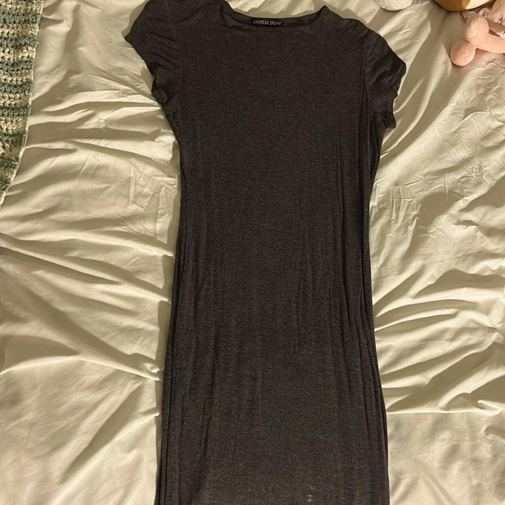 Dark grey knee length dress